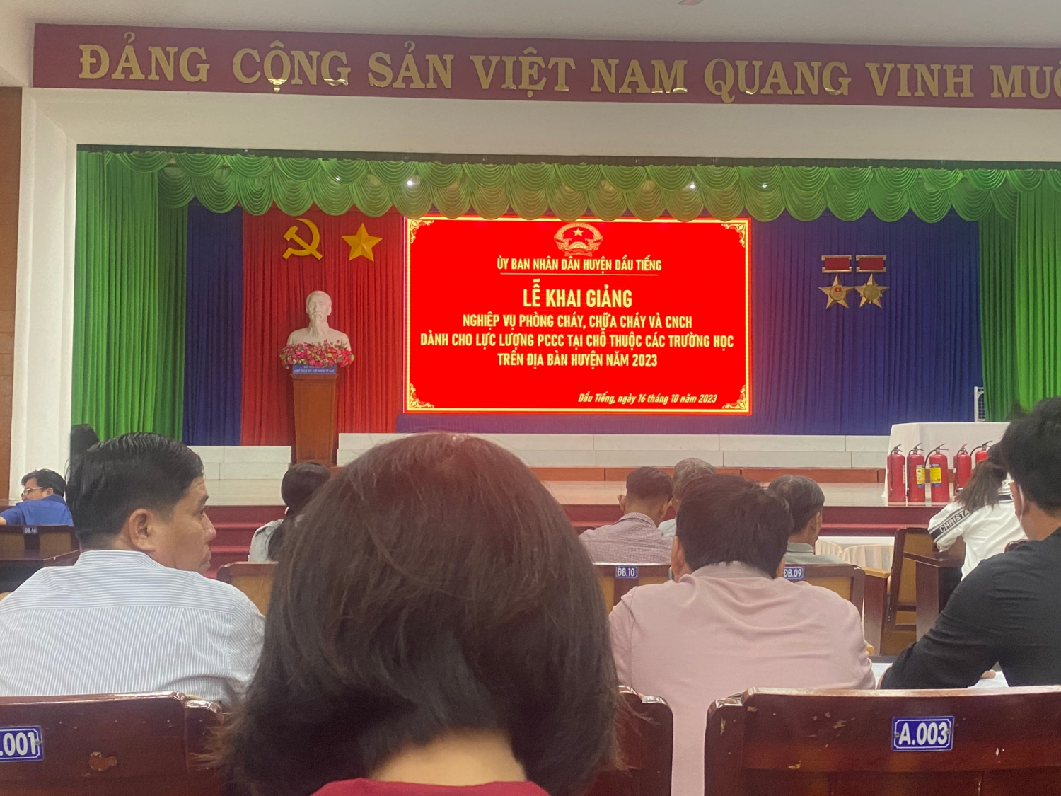 Tập Huấn Phòng Cháy Chữa Cháy-CNCH Cho Các Đơn Vị Trường Học Trên Địa Bàn Huyện Dầu Tiếng